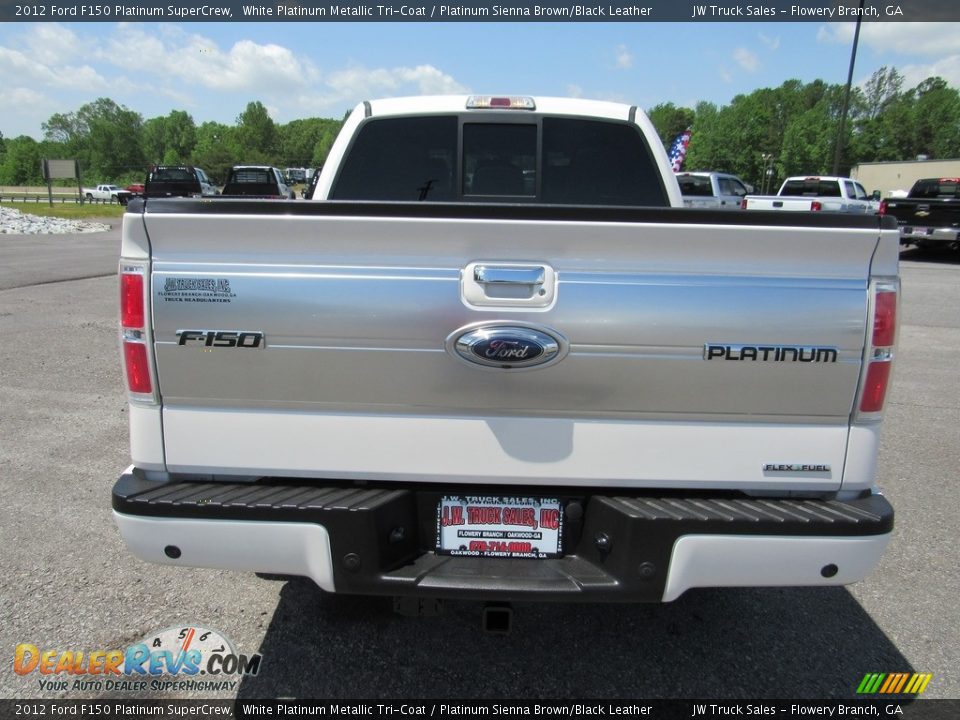 2012 Ford F150 Platinum SuperCrew White Platinum Metallic Tri-Coat / Platinum Sienna Brown/Black Leather Photo #31