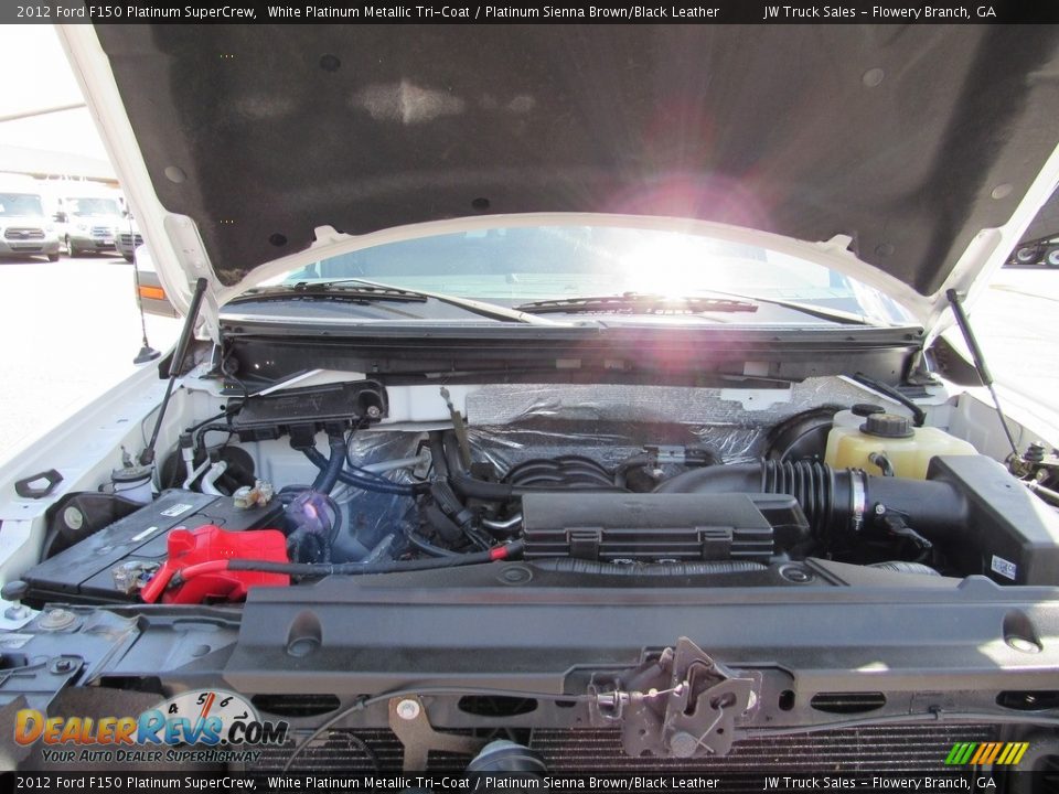 2012 Ford F150 Platinum SuperCrew White Platinum Metallic Tri-Coat / Platinum Sienna Brown/Black Leather Photo #36