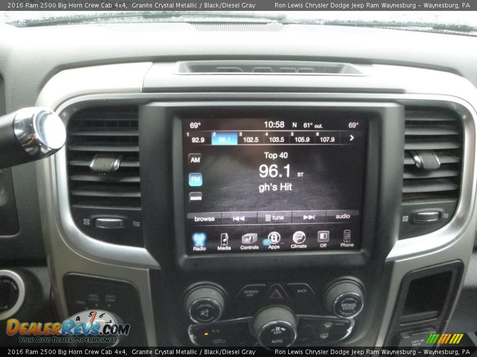 2016 Ram 2500 Big Horn Crew Cab 4x4 Granite Crystal Metallic / Black/Diesel Gray Photo #17