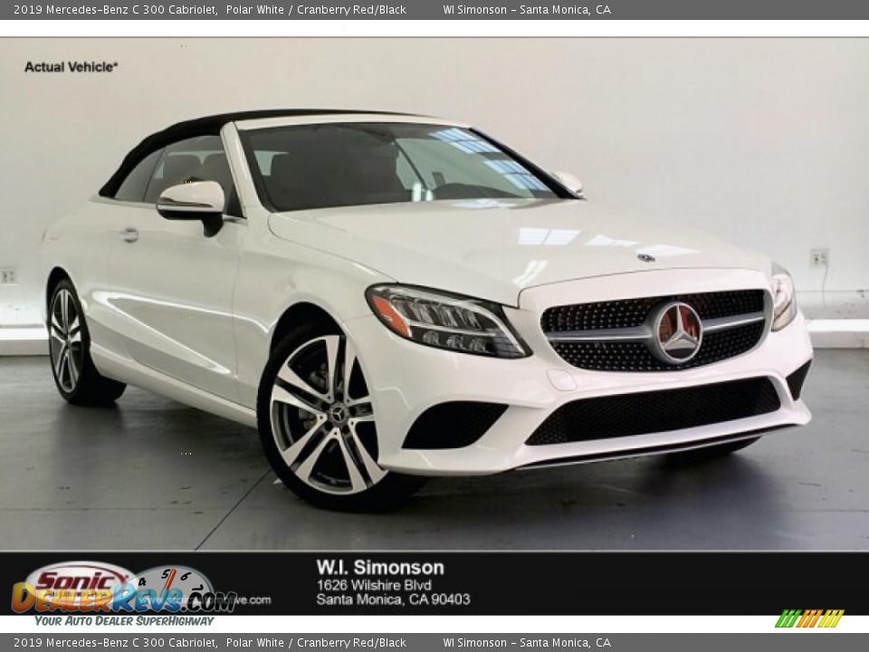 2019 Mercedes-Benz C 300 Cabriolet Polar White / Cranberry Red/Black Photo #1