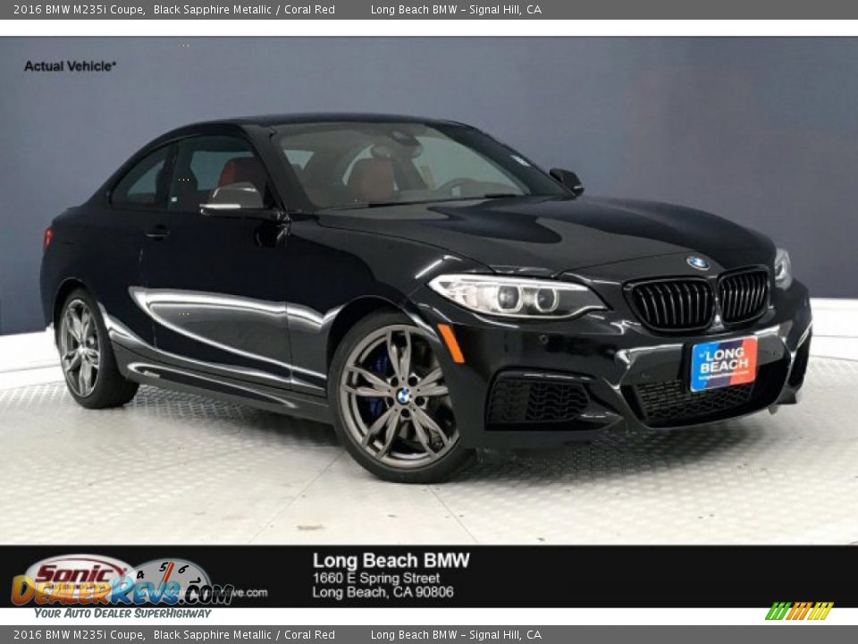 2016 BMW M235i Coupe Black Sapphire Metallic / Coral Red Photo #1