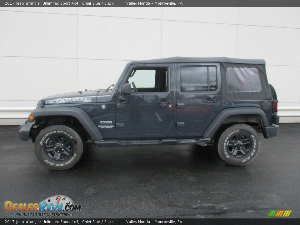 2017 Jeep Wrangler Unlimited Sport 4x4 Chief Blue / Black Photo #2