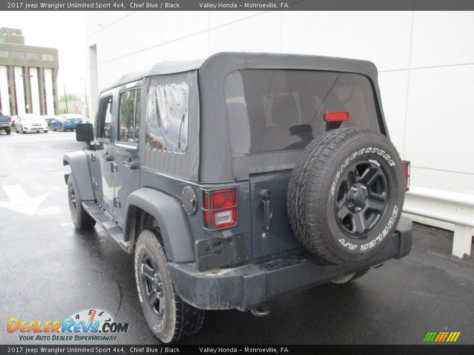 2017 Jeep Wrangler Unlimited Sport 4x4 Chief Blue / Black Photo #3