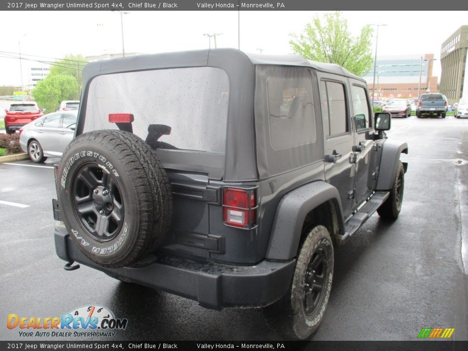 2017 Jeep Wrangler Unlimited Sport 4x4 Chief Blue / Black Photo #5
