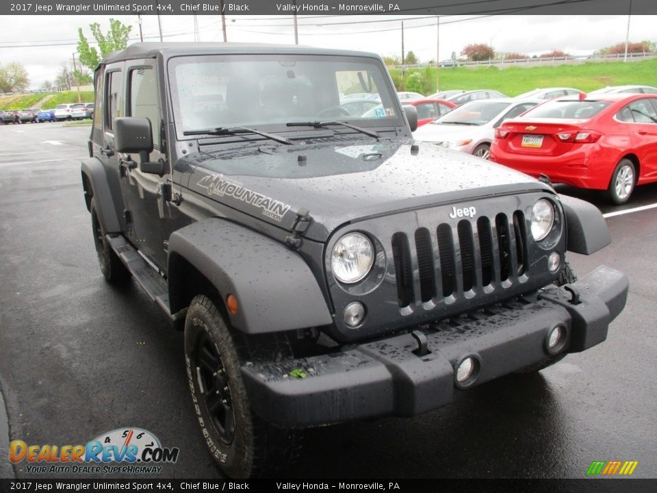 2017 Jeep Wrangler Unlimited Sport 4x4 Chief Blue / Black Photo #7