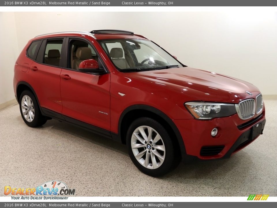 2016 BMW X3 xDrive28i Melbourne Red Metallic / Sand Beige Photo #1