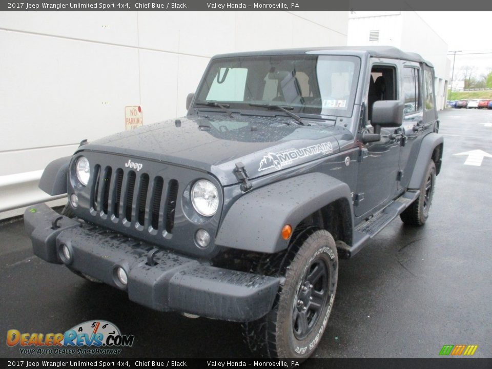 2017 Jeep Wrangler Unlimited Sport 4x4 Chief Blue / Black Photo #9