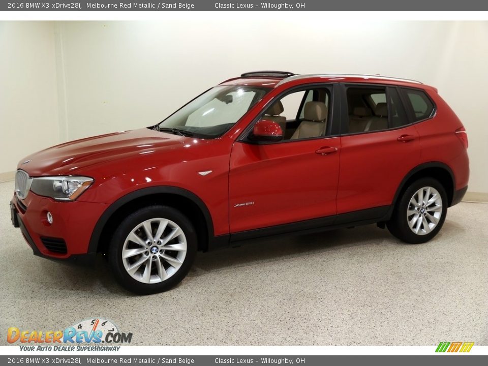 2016 BMW X3 xDrive28i Melbourne Red Metallic / Sand Beige Photo #3