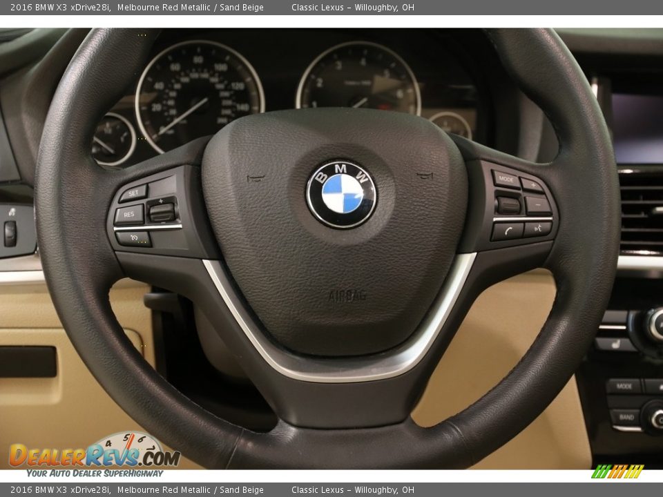 2016 BMW X3 xDrive28i Melbourne Red Metallic / Sand Beige Photo #7