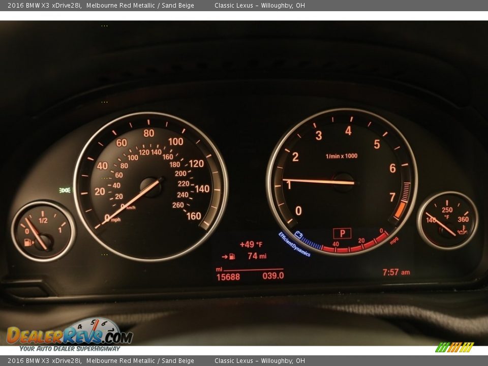 2016 BMW X3 xDrive28i Melbourne Red Metallic / Sand Beige Photo #8