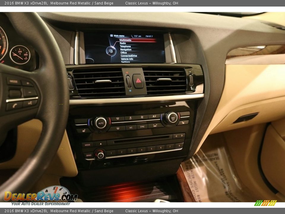 2016 BMW X3 xDrive28i Melbourne Red Metallic / Sand Beige Photo #9