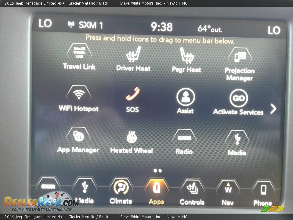 2019 Jeep Renegade Limited 4x4 Glacier Metallic / Black Photo #25