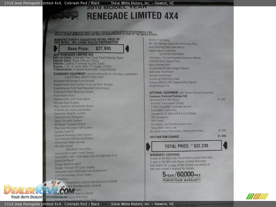 2019 Jeep Renegade Limited 4x4 Colorado Red / Black Photo #34