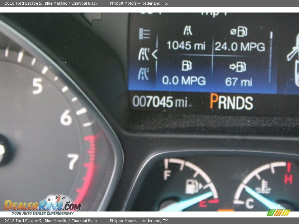 2018 Ford Escape S Blue Metallic / Charcoal Black Photo #28