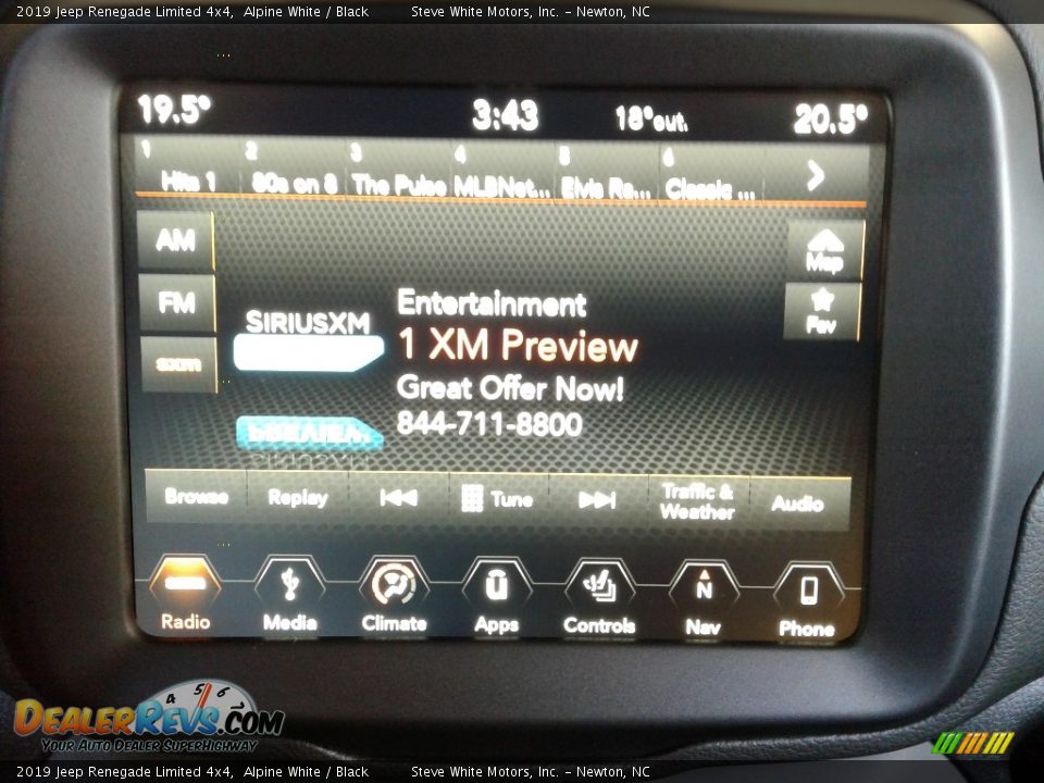 2019 Jeep Renegade Limited 4x4 Alpine White / Black Photo #20