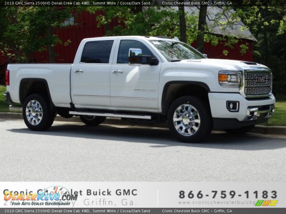 2019 GMC Sierra 2500HD Denali Crew Cab 4WD Summit White / Cocoa/Dark Sand Photo #1