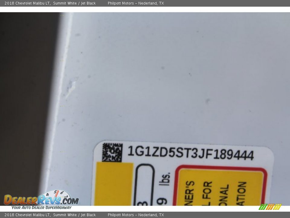 2018 Chevrolet Malibu LT Summit White / Jet Black Photo #28
