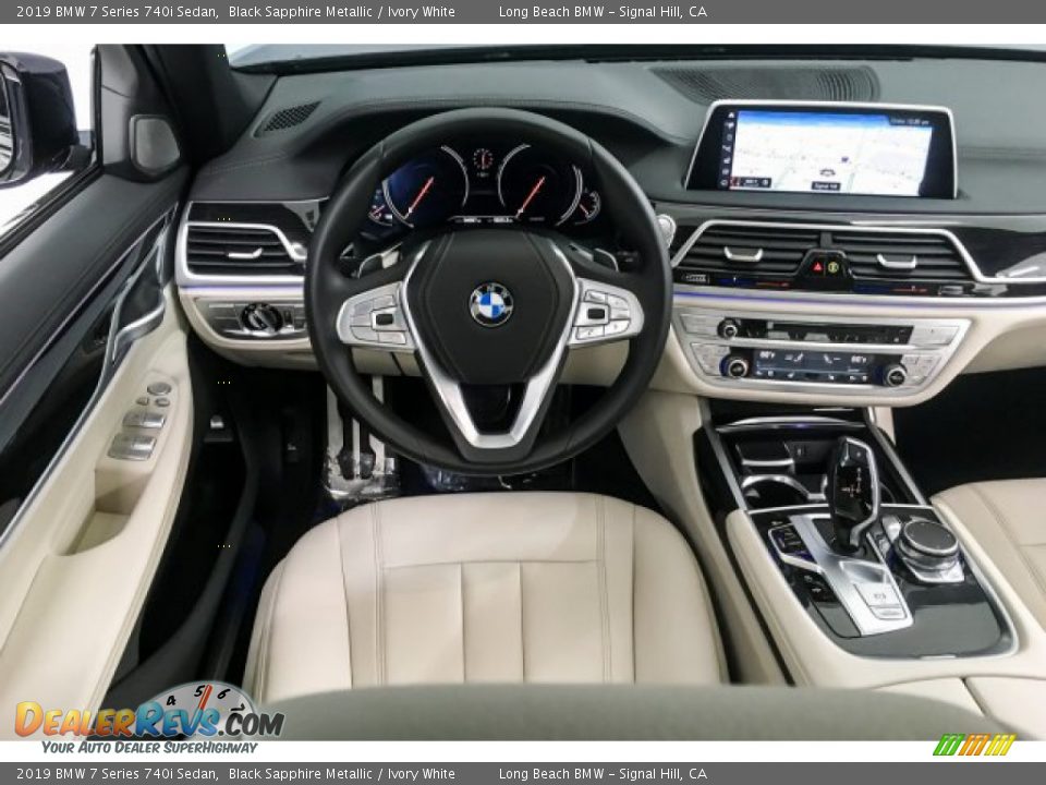 2019 BMW 7 Series 740i Sedan Black Sapphire Metallic / Ivory White Photo #4