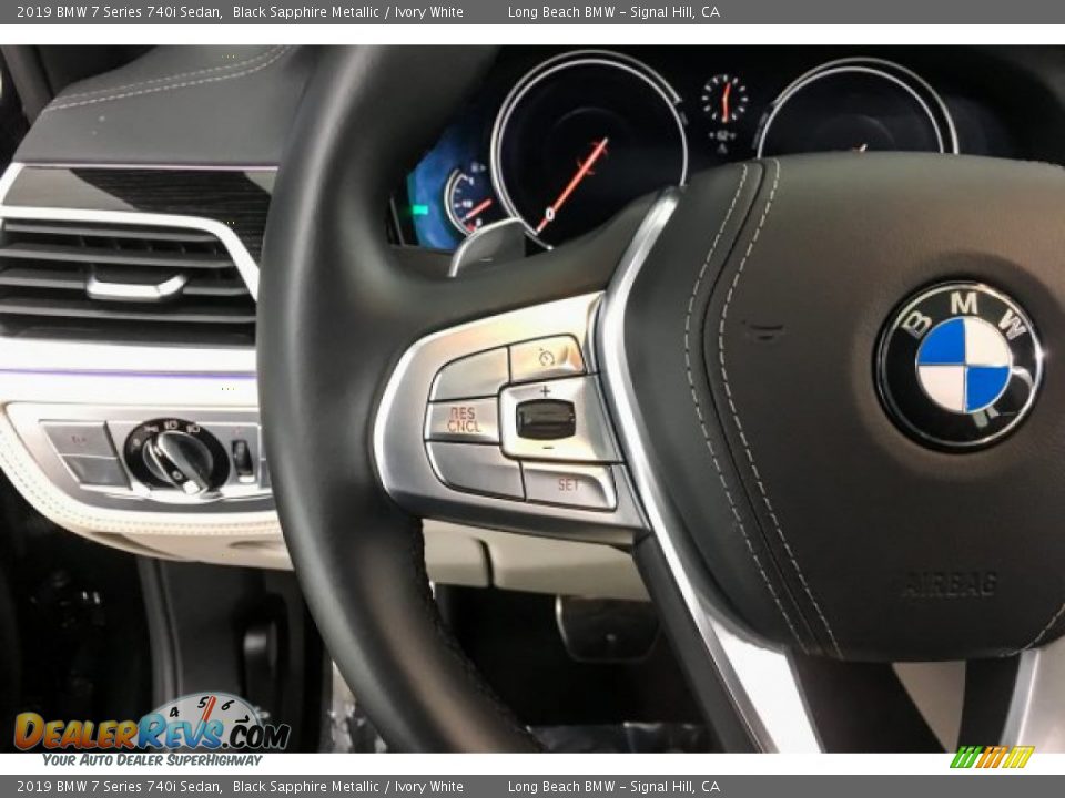 2019 BMW 7 Series 740i Sedan Black Sapphire Metallic / Ivory White Photo #15