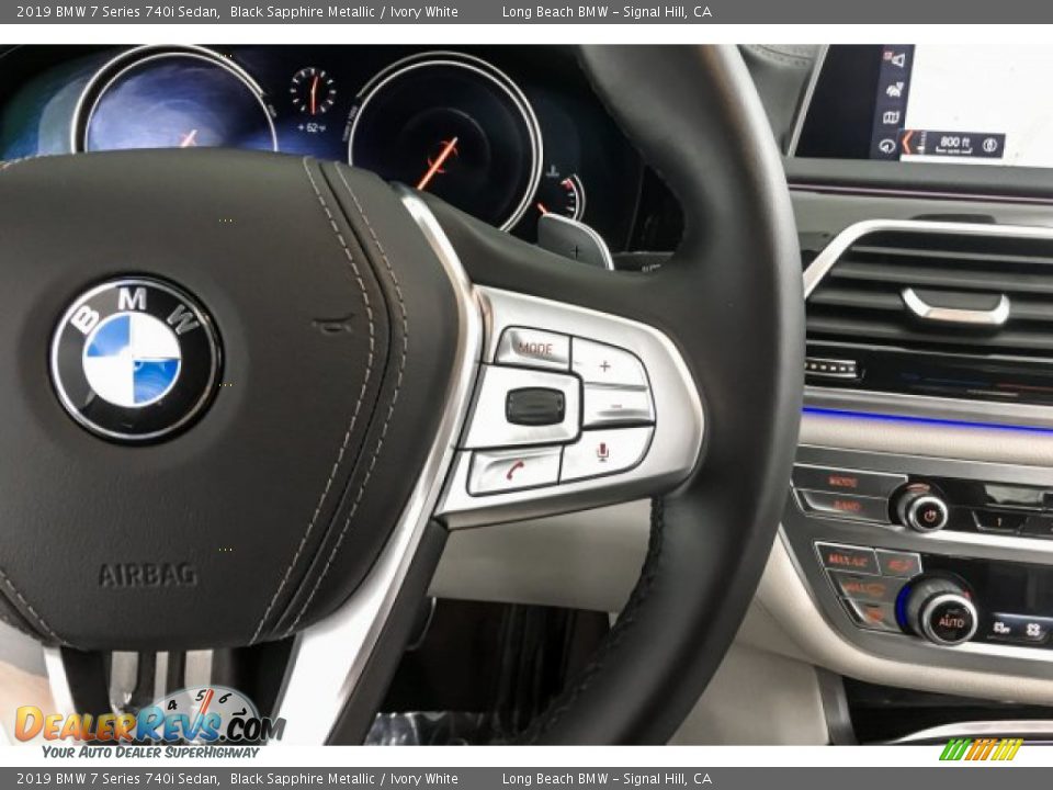 2019 BMW 7 Series 740i Sedan Black Sapphire Metallic / Ivory White Photo #16