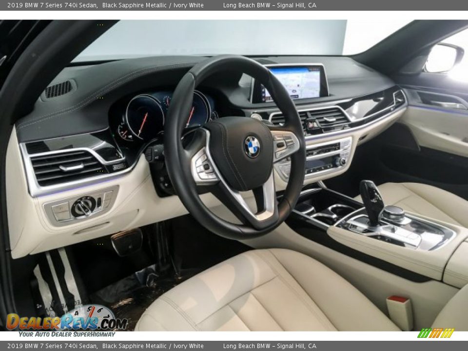 2019 BMW 7 Series 740i Sedan Black Sapphire Metallic / Ivory White Photo #20