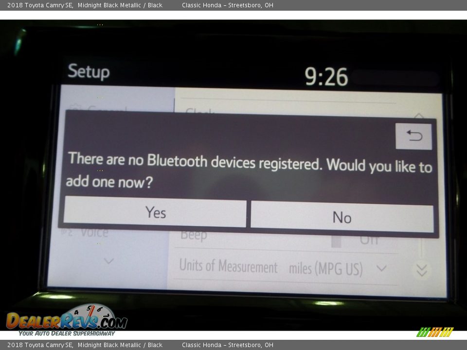 2018 Toyota Camry SE Midnight Black Metallic / Black Photo #26