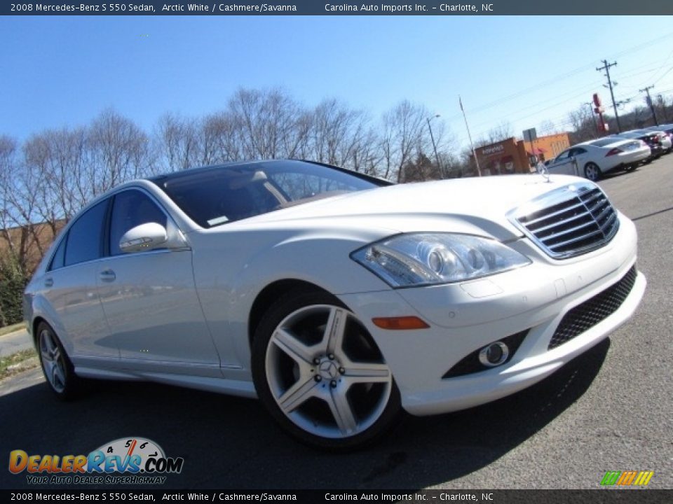 2008 Mercedes-Benz S 550 Sedan Arctic White / Cashmere/Savanna Photo #2