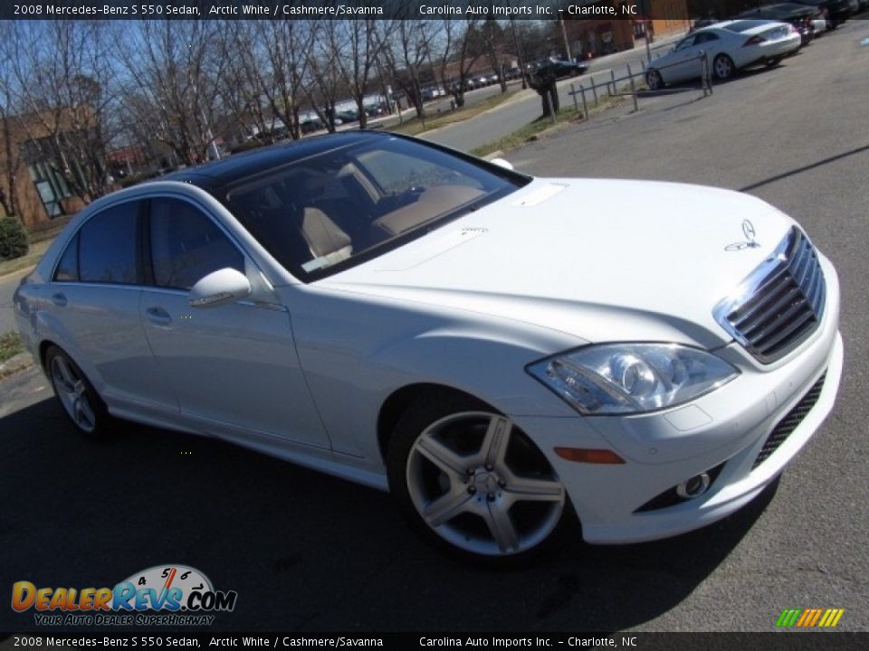 2008 Mercedes-Benz S 550 Sedan Arctic White / Cashmere/Savanna Photo #3