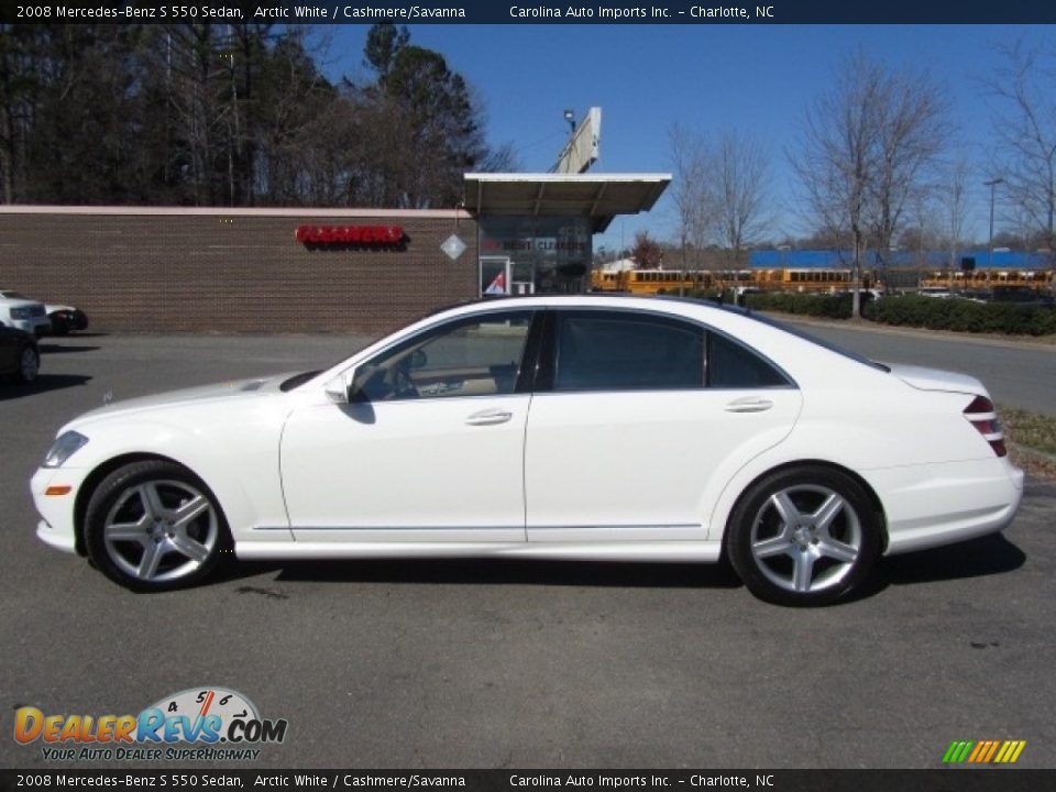 2008 Mercedes-Benz S 550 Sedan Arctic White / Cashmere/Savanna Photo #7