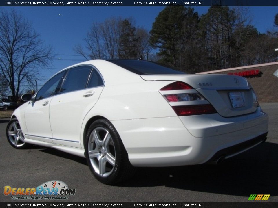 2008 Mercedes-Benz S 550 Sedan Arctic White / Cashmere/Savanna Photo #8