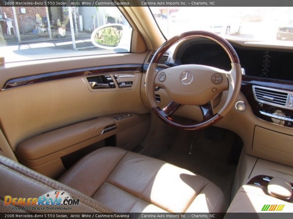 2008 Mercedes-Benz S 550 Sedan Arctic White / Cashmere/Savanna Photo #12