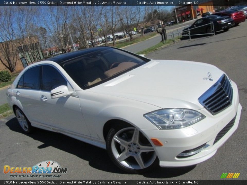 2010 Mercedes-Benz S 550 Sedan Diamond White Metallic / Cashmere/Savanna Photo #3