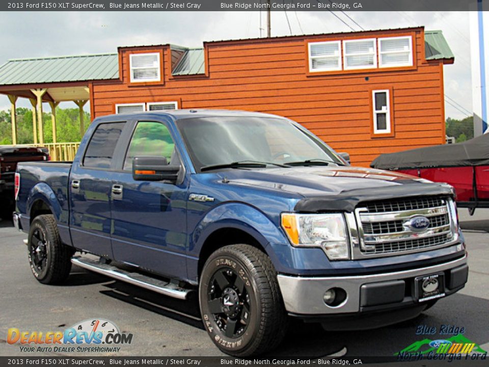 2013 Ford F150 XLT SuperCrew Blue Jeans Metallic / Steel Gray Photo #7