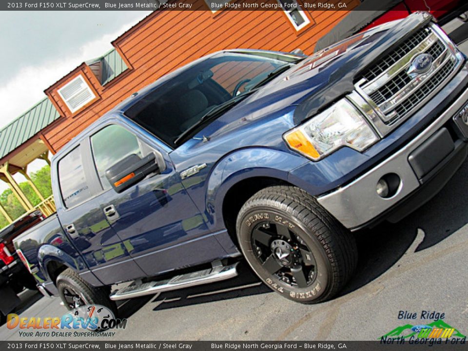 2013 Ford F150 XLT SuperCrew Blue Jeans Metallic / Steel Gray Photo #30