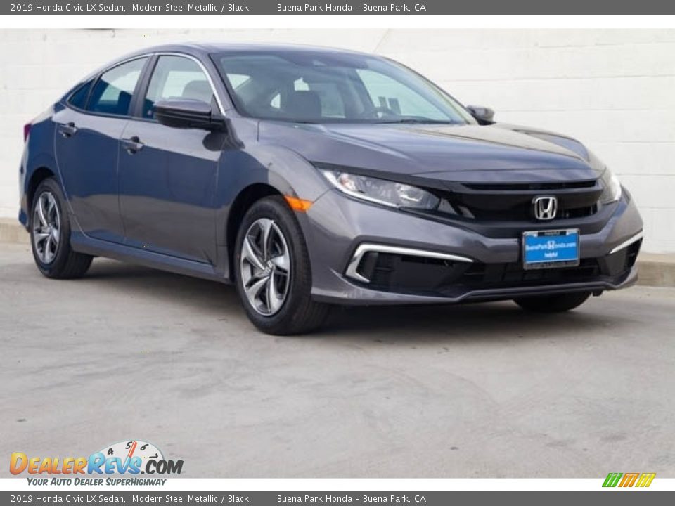 2019 Honda Civic LX Sedan Modern Steel Metallic / Black Photo #1