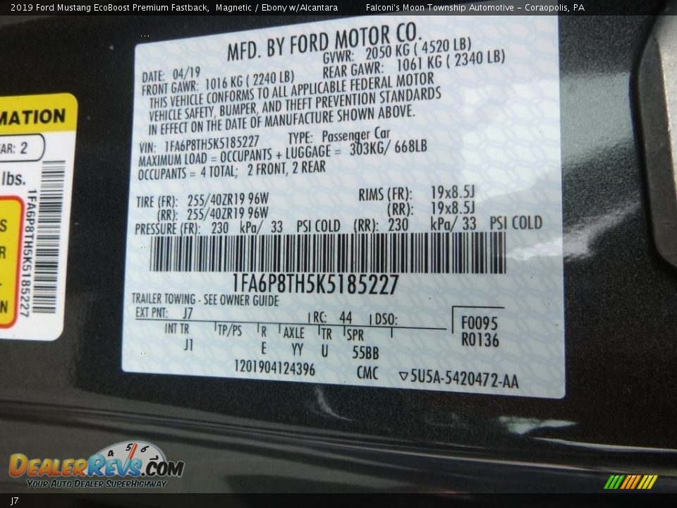 Ford Color Code J7 Magnetic