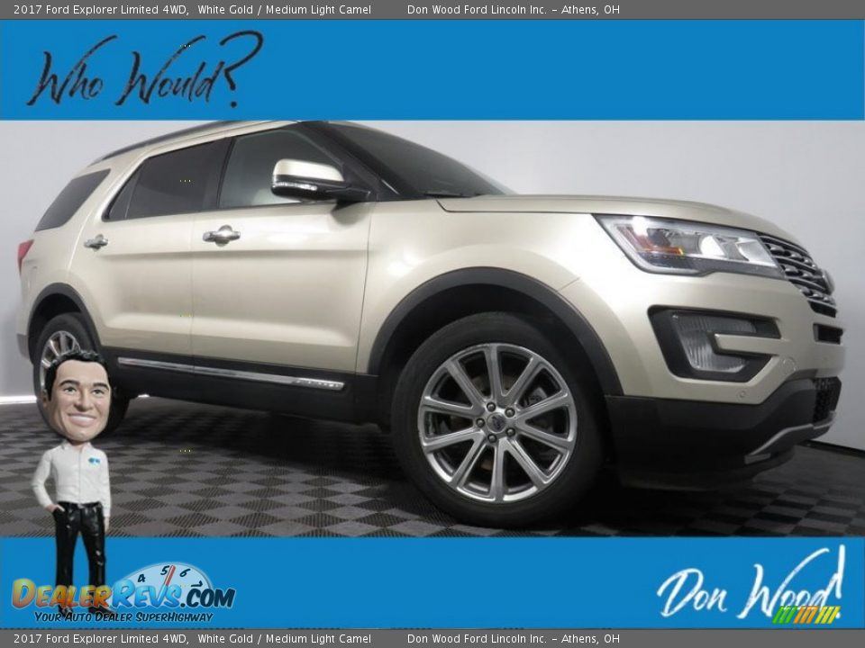 2017 Ford Explorer Limited 4WD White Gold / Medium Light Camel Photo #1