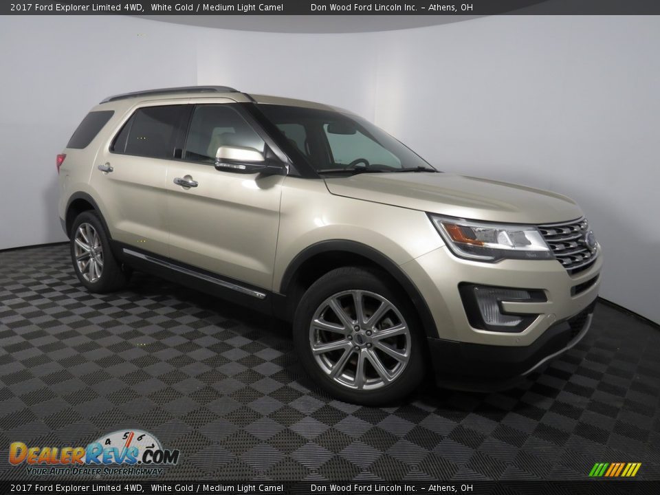 2017 Ford Explorer Limited 4WD White Gold / Medium Light Camel Photo #3