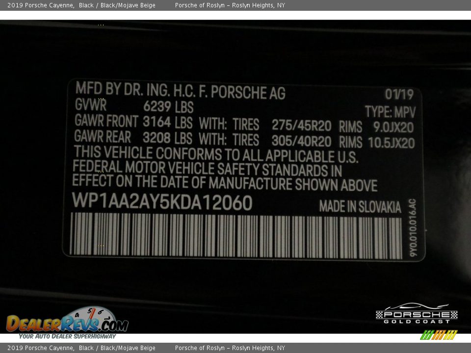 2019 Porsche Cayenne Black / Black/Mojave Beige Photo #29