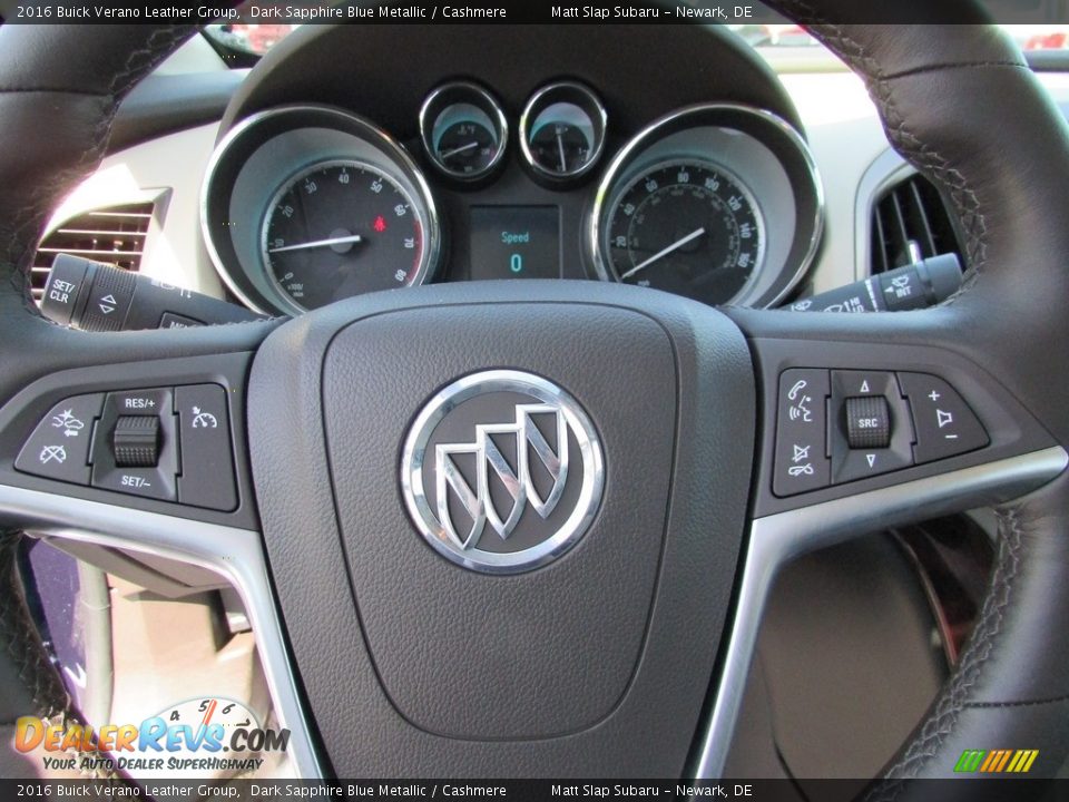 2016 Buick Verano Leather Group Dark Sapphire Blue Metallic / Cashmere Photo #11