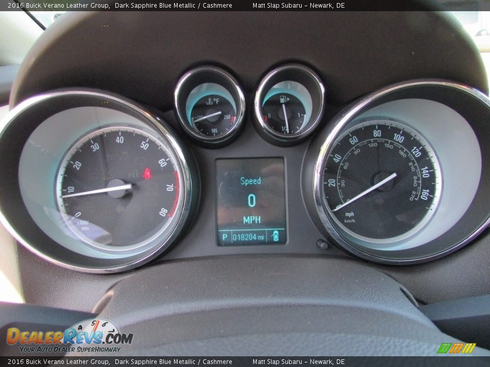 2016 Buick Verano Leather Group Dark Sapphire Blue Metallic / Cashmere Photo #27