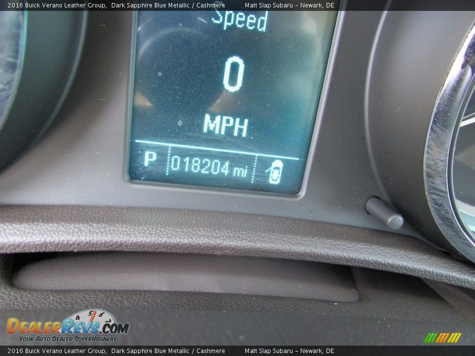 2016 Buick Verano Leather Group Dark Sapphire Blue Metallic / Cashmere Photo #28