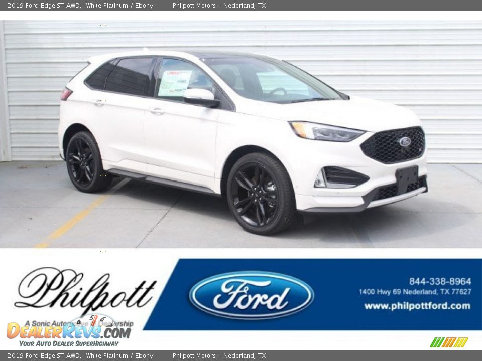 2019 Ford Edge ST AWD White Platinum / Ebony Photo #1