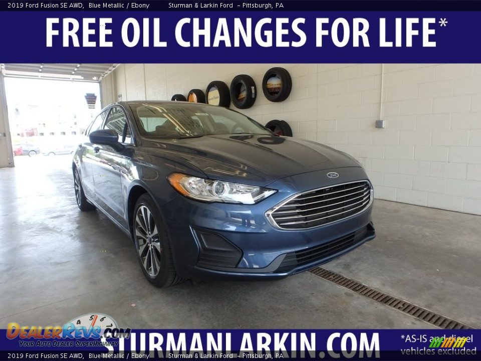 2019 Ford Fusion SE AWD Blue Metallic / Ebony Photo #1