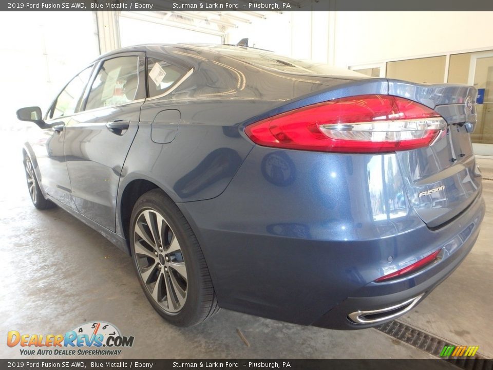 2019 Ford Fusion SE AWD Blue Metallic / Ebony Photo #4