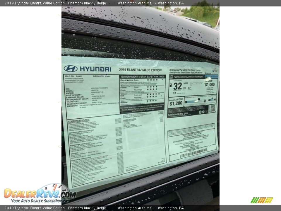 2019 Hyundai Elantra Value Edition Phantom Black / Beige Photo #16