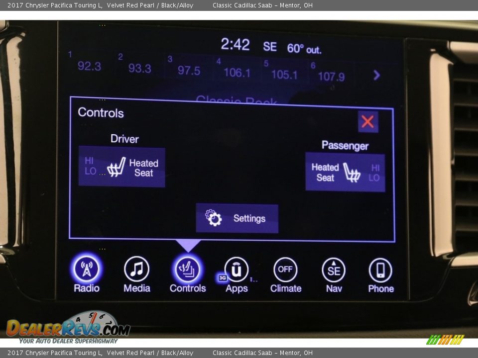 2017 Chrysler Pacifica Touring L Velvet Red Pearl / Black/Alloy Photo #11