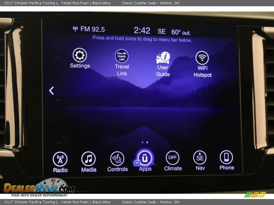 2017 Chrysler Pacifica Touring L Velvet Red Pearl / Black/Alloy Photo #13