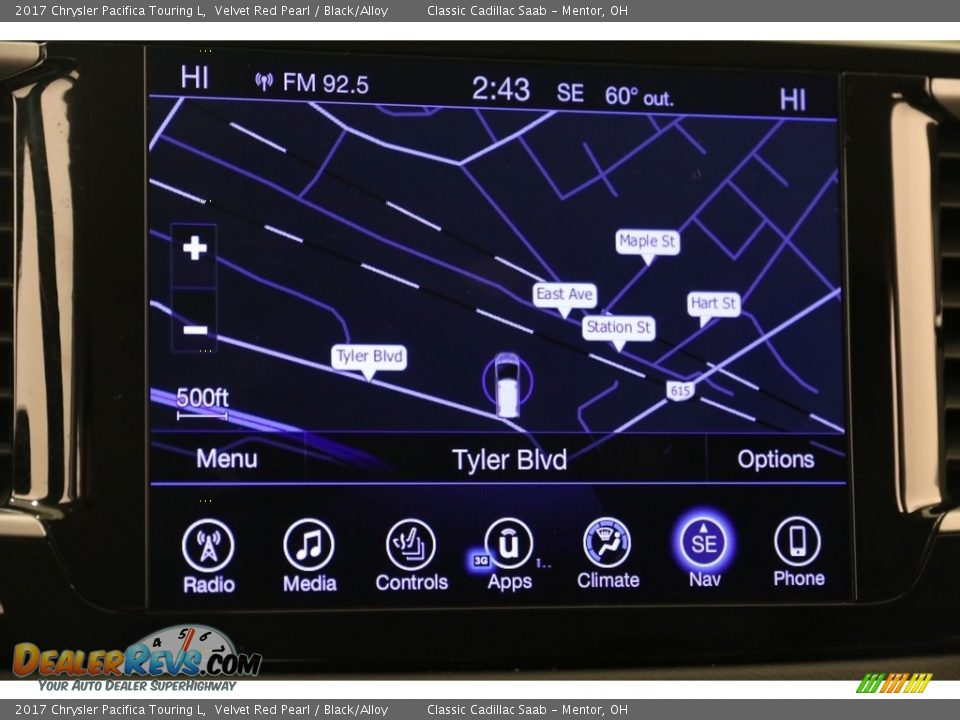 2017 Chrysler Pacifica Touring L Velvet Red Pearl / Black/Alloy Photo #15