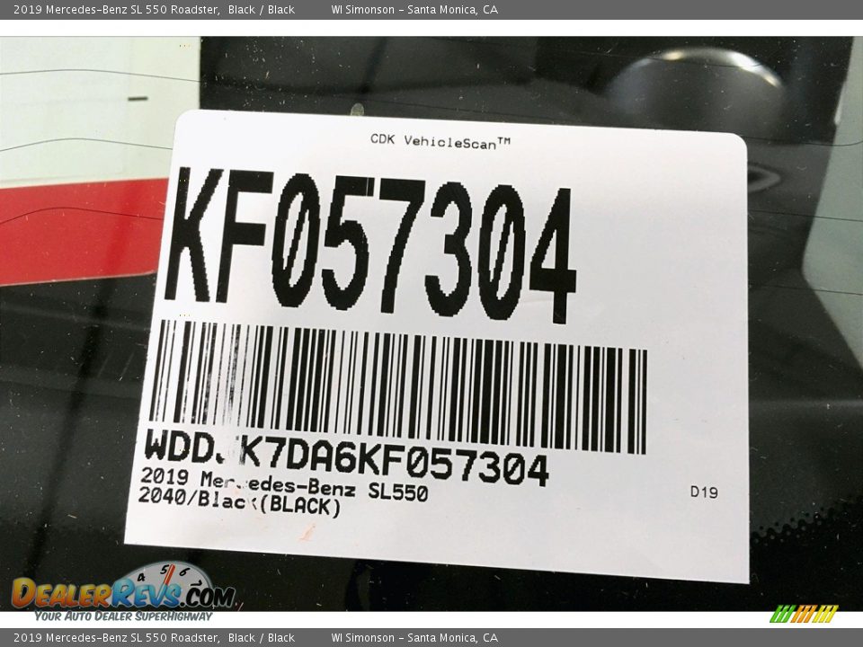 2019 Mercedes-Benz SL 550 Roadster Black / Black Photo #12